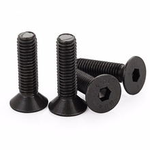 20PCS M6 Black 10.9 Flat Head Screw Countersunk Hex Socket Cap Bolt M6*40/45/50/55/60/65/70mm 2024 - buy cheap