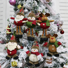 Boneca suspensa com árvore de natal 3 espaços, boneca de rena santa para pendurar em árvore de natal, brinquedos de bonecas com ornamentos para natal, presente de natal 2024 - compre barato