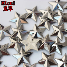 Micui 100 шт. 16 мм акриловые стразы с пятиконечной звездой пришивные стразы с кристаллами для шитья с плоским основанием аппликации для рукоделия MC734 2024 - купить недорого
