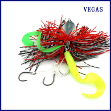 2 Pieces Hot selling Rubber Fishing Lure Swim Bass Fly Jig Rubber Tackle Lure Baits Fishing accessories With Assist Hooks 2024 - buy cheap