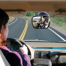 Espelho de carro do bebê visão clara curvada espelho interior para segurança do bebê panorâmica espelho retrovisor interior crianças cuidados 3.5" 2024 - compre barato