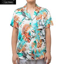 LilySilk Silk Shirt Men  Short Sleeve Natural Casual Hawaiian Button Down Soft Tropical Beach Style Clearance Sale Free Shipping 2024 - buy cheap