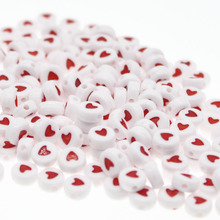 Oinha de 1000 peças joias da moda coração amor acrílico plano miçangas redondas para artesanato diy e fabricação de joias 2024 - compre barato