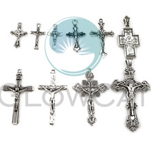 Vintage Jesus Cross Charms Pendants DIY Jewelry Findings Accessories Religious Charm Crafts Handmade 10pcs/lot 22397 2024 - buy cheap