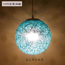 Lámpara redonda de bola de cáñamo con forma de nido de bambú, colgante de ratán simple y creativo para restaurante, bar y jardín, ZH 2024 - compra barato