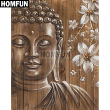 HOMFUN Square/Round Drill 5D DIY Diamond Painting "Buddha & Flower" Embroidery Cross Stitch Full Rhinestone Decor A02134 2024 - buy cheap