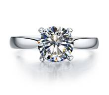 2Ct Косынка, круглое кольцо с синтетическими бриллиантами, твердое кольцо из стерлингового серебра 925 пробы, белое золото, цветное обручальное кольцо для женщин 2024 - купить недорого