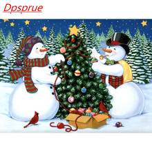 Dpsprie 5D cuadrado completo/redondo DIY pintura de diamante punto de cruz muñeco de nieve bordado 3D mosaico de diamantes decoración del hogar regalo 2024 - compra barato