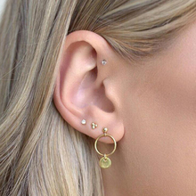 2018 Simple Gold Crystal Coin Stud Earrings for Women Circle Earrings Tiny Round Oorbellen boucle d'oreille bijoux Jewelry 2024 - buy cheap