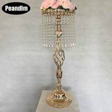 PEANDIM 70cm Tall Wedding Decoration Gold Table Centerpieces Home/ Party/ Anniversary Decor Cysrtal Candelabra Road Lead 2024 - buy cheap