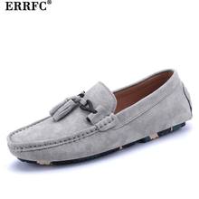 ERRFC-zapatos planos de gamuza sintética para hombre, mocasines masculinos a la moda, color gris, sin cordones, suela de camuflaje, color azul, 38-44 2024 - compra barato