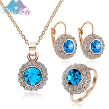 Miss Lady summer Gold color Rhinestone Vintage Moon River Crystal Bridal Jewelry Sets Fashion Jewelry for women MLK58082 2024 - buy cheap