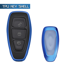 Синий умный ТПУ чехол для ключей Fob чехол для Ford Fiesta Focus Kuga Eco sport 2024 - купить недорого