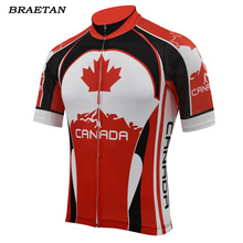 canada cycling jersey men red black short sleeve bike clothing cycling wear jersey bicycle clothes braetan 2024 - buy cheap