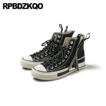 Sneakers Trainers New 2021 Hip Hop Street Style Skate Canvas Black Lace Up Breathable Metal Printed Men Shoes Casual High Top 2024 - buy cheap