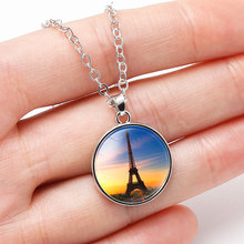 10 PC Moda Paris Torre Eiffel Do Vintage Gems Colar Cabochon De Vidro Pingente de Flores pássaro Música Dos Homens e das Mulheres jóias 2024 - compre barato