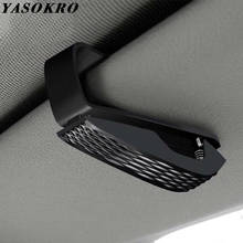 YASOKRO Portable Fastener Cip Eyeglasses Clip Ticket Card Clamp ABS Car Glasses Cases Black Car Sun Visor Sunglasses Holder 2024 - buy cheap