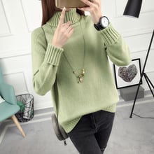 OHCLOTHING 2017 new winter long hair female Korean loose turtleneck ladies spring long sleeved Knitted Pullovers 2024 - buy cheap