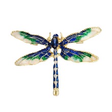 Elegant Dragonfly Brooch Enamel Crystal Brooches Pins for Wedding Dress Cute Insect Brooch Corsage Accessories 2024 - buy cheap