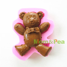 Mom&Pea 0637 Free Shipping Bear Shaped Silicone Mold Cake Decoration Fondant Cake 3D Mold 2024 - buy cheap