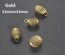 Wholesale New Charms 200Pcs Lantern Spring Spiral Bead Cages Pendants For Girl Diy Necklace Jewelry Making Accessories 2024 - buy cheap