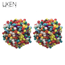 Uken 17 cores joias de pingentes de design exclusivo, joia boêmia, lindos brincos artesanais de resina, acessórios de brinco 2024 - compre barato