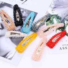HOCOLE Elegant Women Crystal Hair Clips Fashion Korean Colorful Snap Barrette Stick Hairpins Hair Styling Accessories Jewelry 2024 - buy cheap