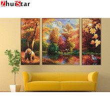 Zhui star 5d diy Diamond embroidery Autumn forest bear diamond painting Cross Stitch full square Rhinestone mosaic home XY1 2024 - buy cheap