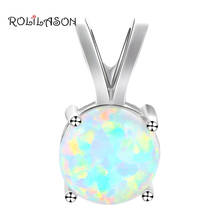 ROLILASON Promotion White Fire Opal Best Quality 925 Silver Necklace Pendants Precious Fashion Jewelry for Ladies OPS685 2024 - buy cheap