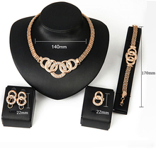 New Fashion Women Bridal Crystal Choker Necklace Earring Bracelet Chandelier Ring Jewelry Set Lady  74Y6 2024 - buy cheap