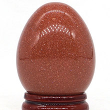 Red Goldstone Areia Egg Cura Reiki Esfera Artesanato Massagem Dedo Exercício Feifanstyle pedra natural minerais 34x44 MM 2024 - compre barato