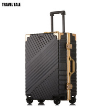 TRAVEL TALE 20"24"26"29" Inch Aluminium Frame Hard Rolling Luggage Black Suit Case Pink Travel Suitcase With Wheel 2024 - buy cheap