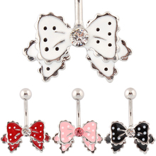 Belly button rings cravat navel rings body piercing bow body jewelry Wholesale 14G Surgical Steel bar nickel-free 2024 - buy cheap