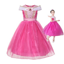 Sleeping Beauty Aurora Dress Up Dresses For Girls Kids Princess Cosplay Costumes Pink Evening Dress Children Fancy Party Frock 2024 - buy cheap