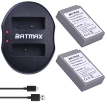 Bateria para computador e carregador usb duplo, 2 peças, 2000mah 2024 - compre barato