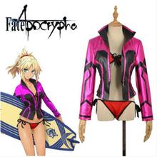 Anime Fate/Apocrypha COSPLAY Saber Halloween Party Harajuku style Swimsuit bikini + jacket Costumes Free shipping Full set 2024 - buy cheap