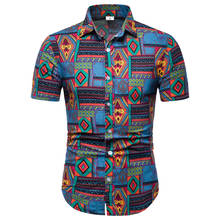 floral shirt Men's Casual Fashion Printing Lapel Printing Short Sleeve Shirt Blouse Men Clothes camisas  hombre ropa 2020 Shirt 2024 - buy cheap