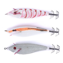 30Pcs Wood Shrimp Squid Jigs 10cm 10g Artificial Round Belly Jigging Squid Hook Trout Fishing Lure Fishing Tackle Squid Lure 2024 - buy cheap