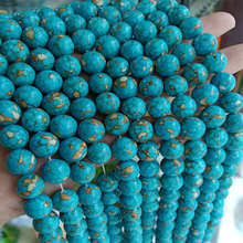 6/8/10/12/14/16mm Genuine Natural Piebald Turquoises Stone Beads DIY Jewelry Round Loose Gem Stone Beads Fit Healthing Bracelet 2024 - buy cheap