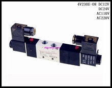 4V230E-08 DC12V, DC24V, AC110V, AC220V центральный выхлопной пневматический Соленоидный клапан с двойной головкой 5 способов 3 положения 1/4 "абсолютно новый 2024 - купить недорого