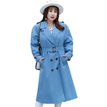 Boutique Long Windbreaker Plus Size XL-4XL Trench Female 2020 Spring Autumn Casual Tops Women's Belt Double-breasted Outerwear 2024 - buy cheap