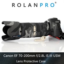 Rolanpro câmera lente casaco camuflagem para canon ef 70-200mm f2.8 l é iii usm lente ele encontrou uma arma roupas 2024 - compre barato