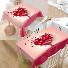 Mantel de mesa personalizado con diseño de árbol de corazones, impermeable, Rectangular, a prueba de aceite, para boda 2024 - compra barato
