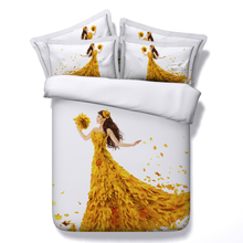 Juego de cama de belleza con falda de Hojas de arce, colcha, cubierta de edredón, ropa de cama dorada, decoración de dormitorio, amarillo y blanco 2024 - compra barato