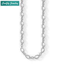 Wide Link Chain Necklaces For Women And Men Trendy Style 925 Sterling Silver Glam Fashion Jewelry Brand Soul Gift Bijoux 2024 - buy cheap