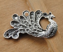 5 pcs  Silver Color Peacock Pendant Charms DIY Metal Bracelet Necklace Jewelry Findings 45x30mm A232 2024 - buy cheap