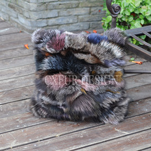 CX-D-107F Home Decor Cushion Handmade Patchwork Real Fox Fur Sofa Cushion Cover ~ DROP SHIPPING 2024 - buy cheap