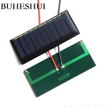 BUHESHUI 5.5V 60MA Solar Panel+Cable/Wire DIY Solar Cell Charger For 3.7V Battery 75*35MM Study Polycrystalline 100Pcs Wholesale 2024 - buy cheap