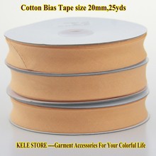 Free shipping  KELE STORE 100% Cotton Bias tape, bias binding tape size: 20mm, width:3/4",2cm,25yds/lot  color coral for Textile 2024 - buy cheap