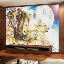 Beibehang nórdico moderno acuarela animal Tigre arte fondo personalizado grande fresco papel pintado no tejido papel de parede 2024 - compra barato